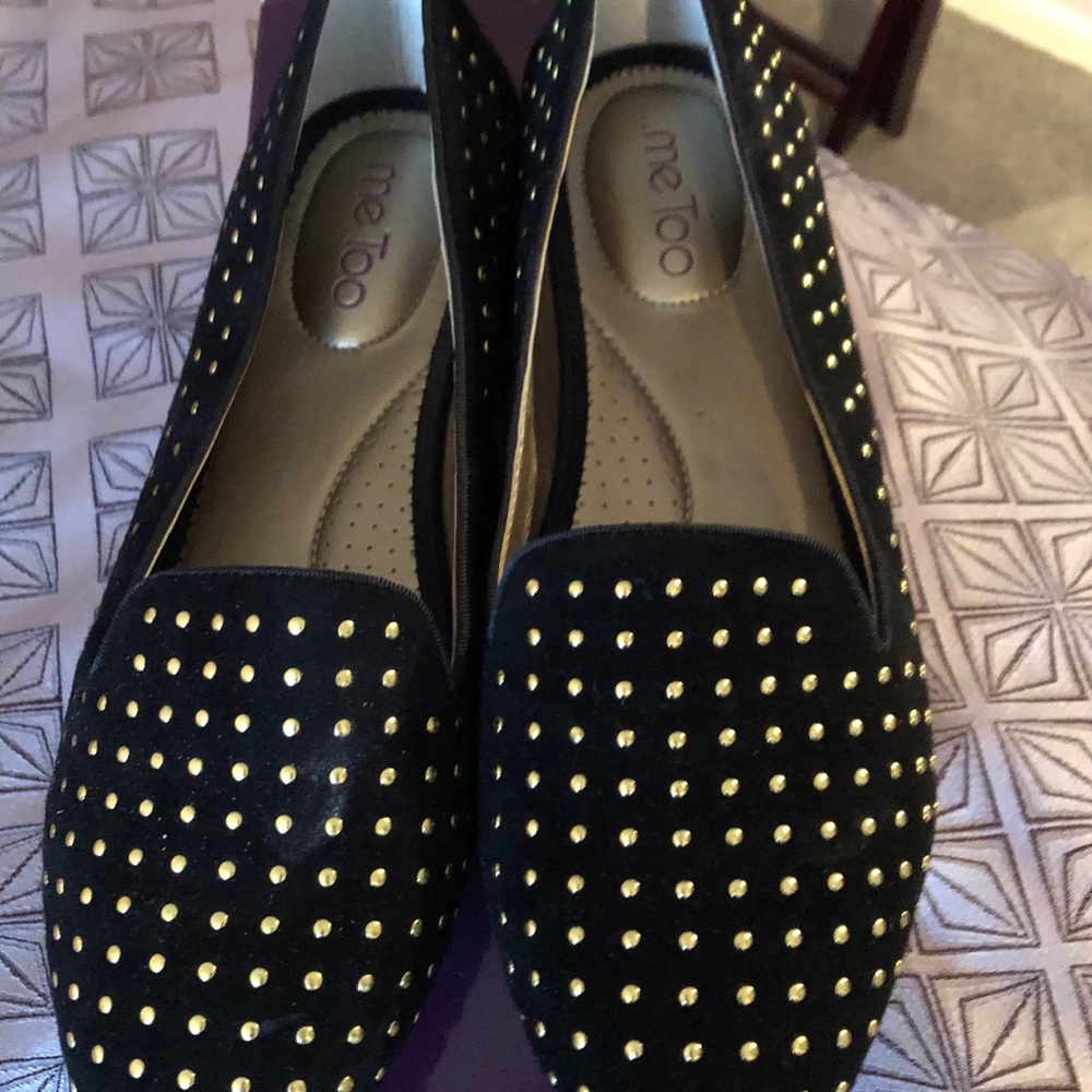 Black suede flats